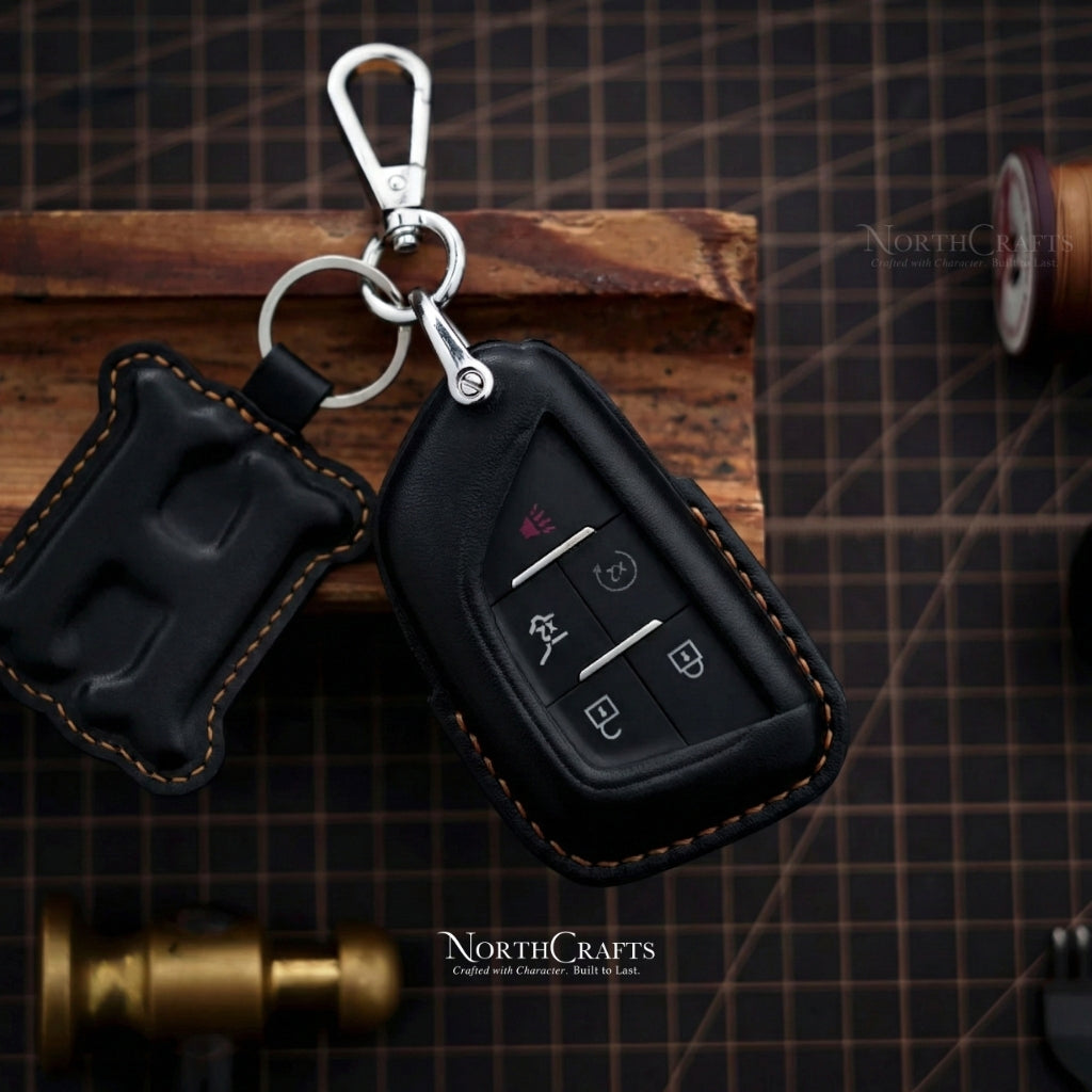 Leather Key Fob Cover for 2015–2019 CTS, SRX, XT5, ATS, STS & CT6 – Personalized Handmade – NorthCrafts | NorthCrafts