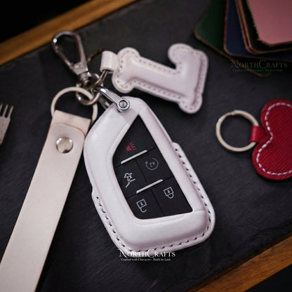 Leather Key Fob Cover for Cadillac Escalade CT4 CT5 CT6 XT4 XT5 XT6 | NorthCrafts