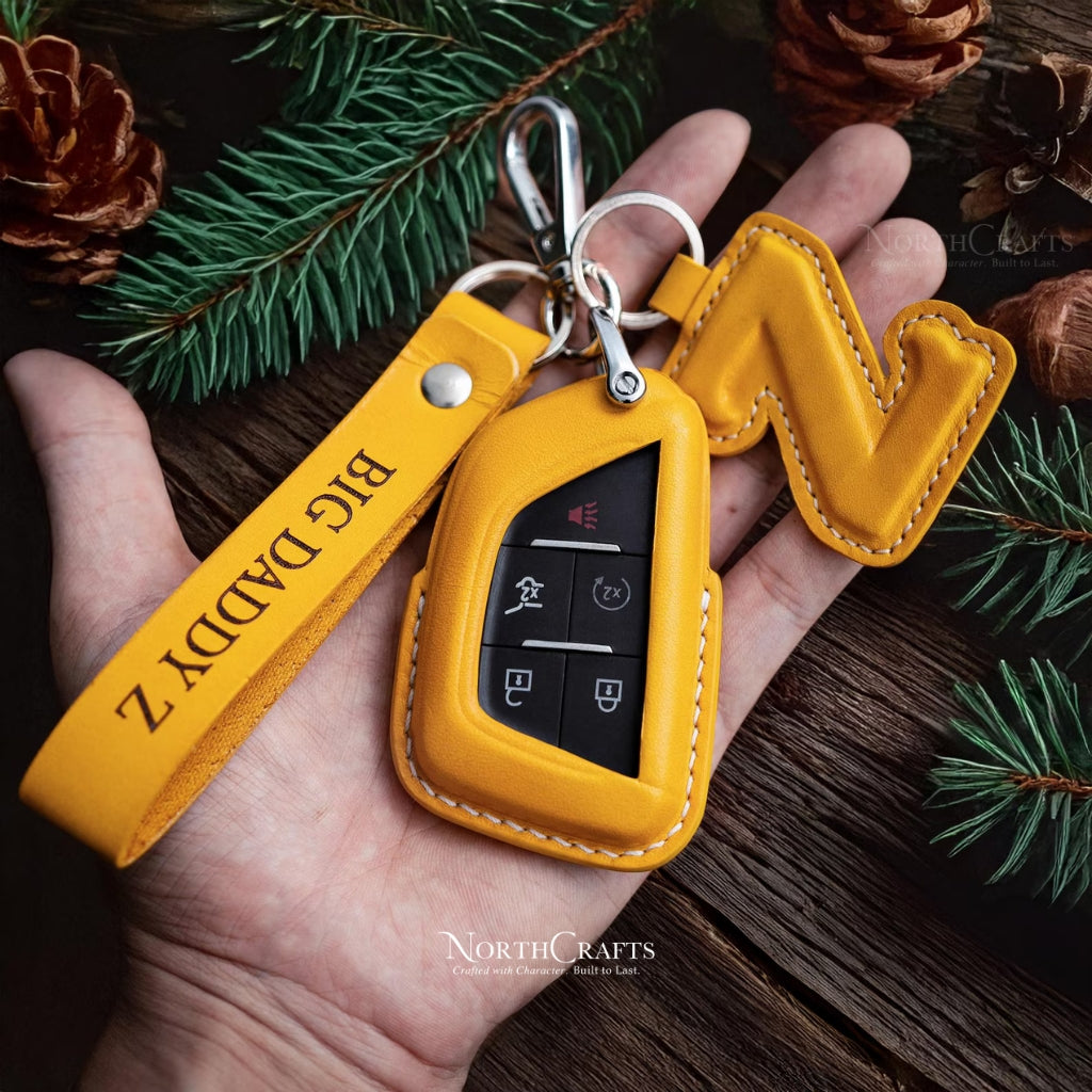 Leather Key Fob Cover for 2015–2019 CTS, SRX, XT5, ATS, STS & CT6 – Personalized Handmade – NorthCrafts | NorthCrafts