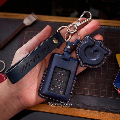 Leather Key Fob Cover for Cadillac XTS CTS DTS SRX ATS STS Escalade | NorthCrafts