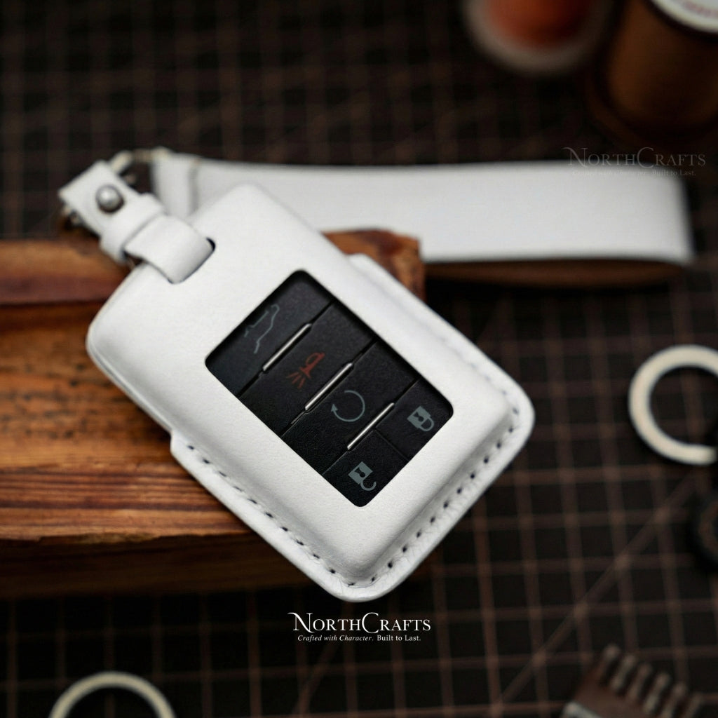 Leather Key Fob Cover for Cadillac XTS CTS DTS SRX ATS STS Escalade | NorthCrafts