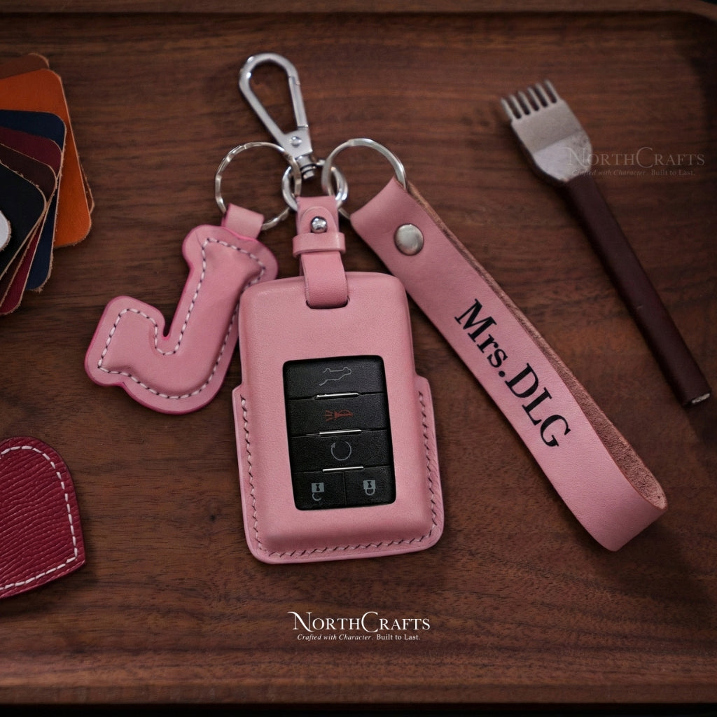 Leather Key Fob Cover for Cadillac XTS CTS DTS SRX ATS STS Escalade | NorthCrafts
