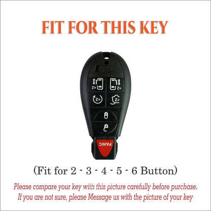 Leather Key Fob Cover for Chrysler Dodge Jeep - Challenger Charger Durango Grand Caravan Journey Magnum Ram Commander Grand Cherokee | NorthCrafts