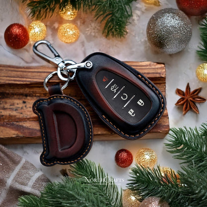 Leather Key Fob Cover for Chevrolet Blazer Bolt Camaro Cruze Equinox Malibu Sonic Spark Trailblazer Traverse Trax Volt Buick Encore | NorthCrafts