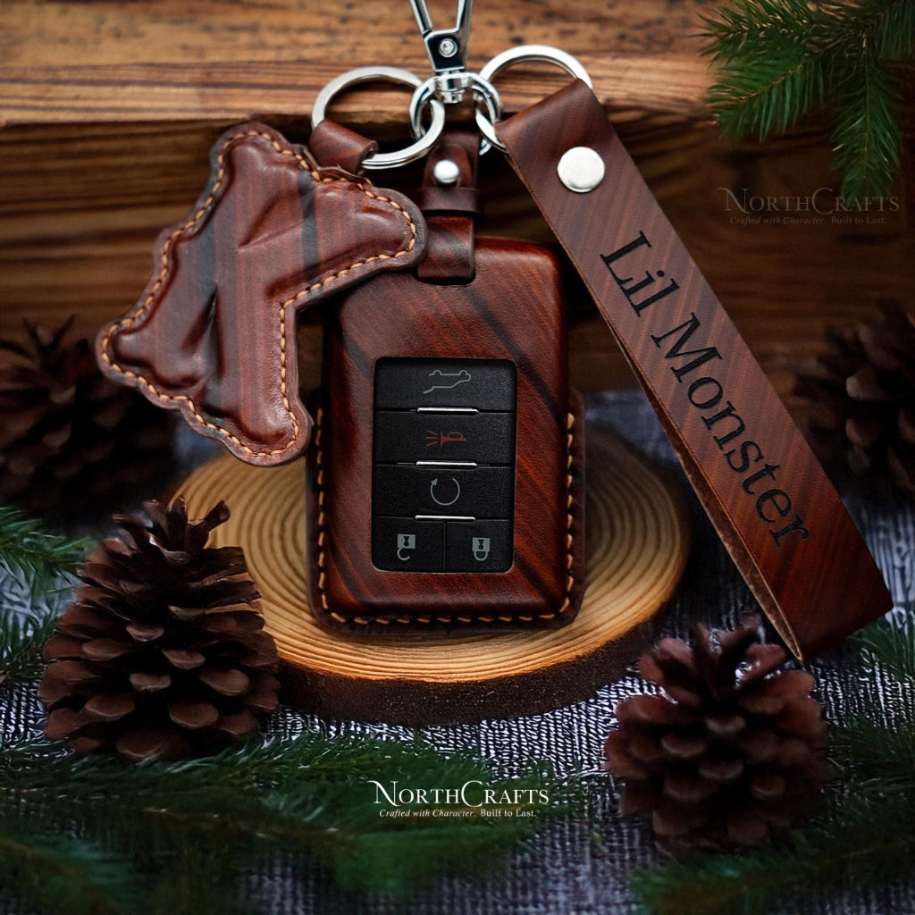 Leather Key Fob Cover for Chevrolet Corvette C7 Stingray & Captiva | NorthCrafts