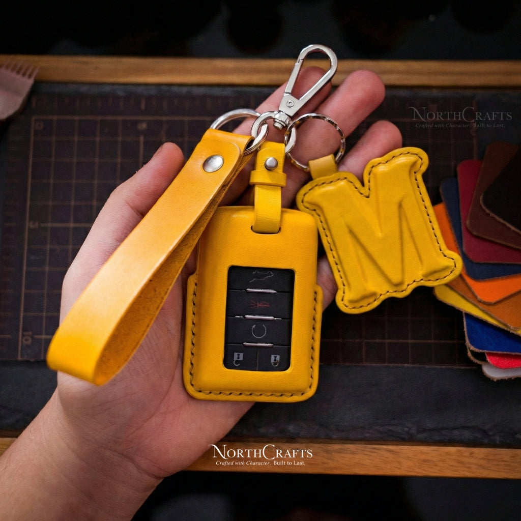 Leather Key Fob Cover for Chevrolet Corvette C7 Stingray & Captiva | NorthCrafts