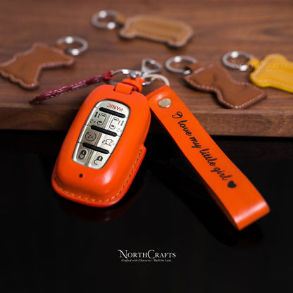 Leather Key Fob Cover for Chrysler Pacifica 2017-2021 Voyager 2020-2021 | NorthCrafts