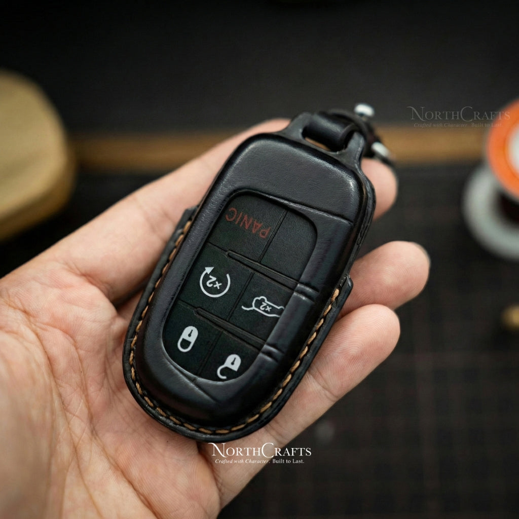 Leather Key Fob Cover for Dodge Challenger Charger Durango | NorthCrafts