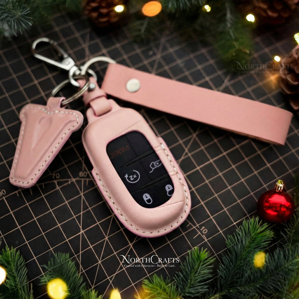 Leather Key Fob Cover for Dodge Challenger Charger Durango | NorthCrafts