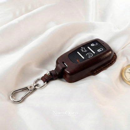 Leather Key Fob Cover for Dodge Ram 1500 2500 3500 4500 5500 TRX 2019-2021 4/5/6-Button | NorthCrafts