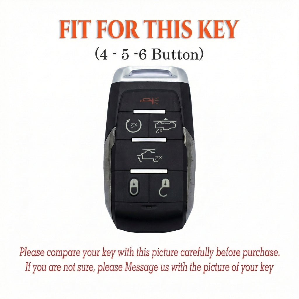 Leather Key Fob Cover for Dodge Ram 1500 2500 3500 4500 5500 TRX 2019-2021 4/5/6-Button | NorthCrafts