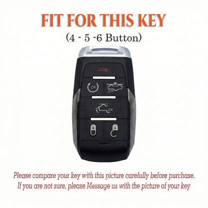 Leather Key Fob Cover for Dodge Ram 1500 2500 3500 4500 5500 TRX 2019-2021 4/5/6-Button | NorthCrafts