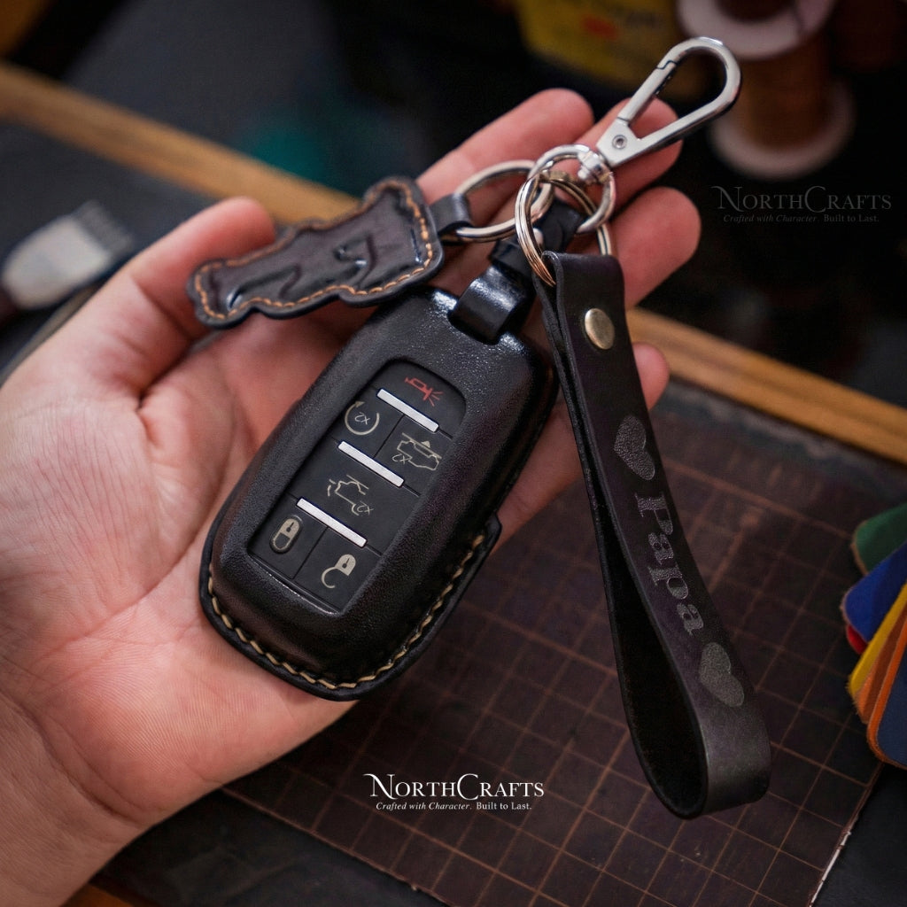 Leather Key Fob Cover for Dodge Ram 1500 TRX 2500 3500 4500 5500 | NorthCrafts