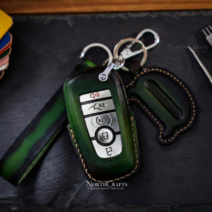 Leather Key Fob Cover for Ford Bronco Mustang F-150 Explorer Escape Edge | NorthCrafts