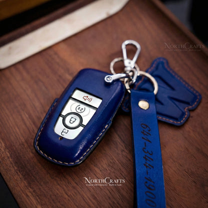 Leather Key Fob Cover for Ford Bronco Explorer Mustang Fusion Escape F-150 F-250 F-350 Edge | NorthCrafts