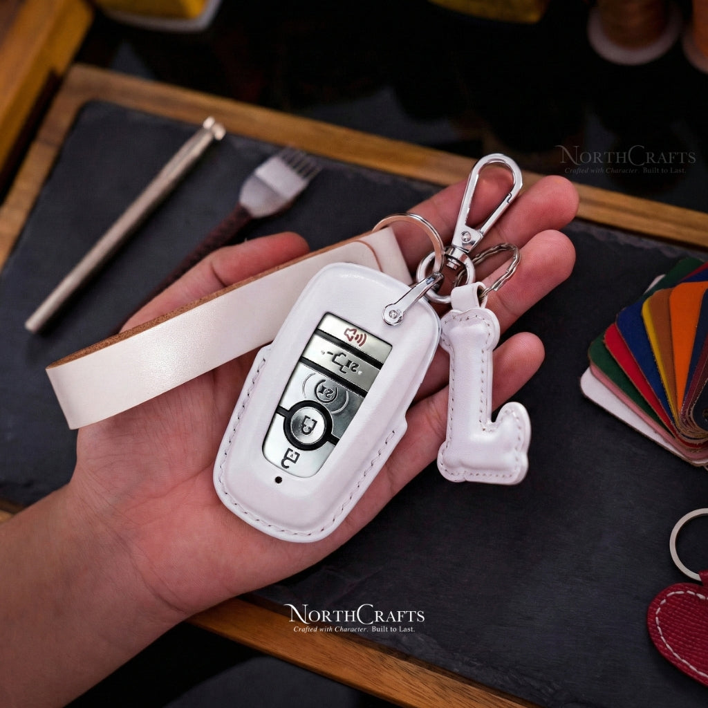 Leather Key Fob Cover for Ford Bronco Explorer Mustang Fusion Escape F-150 F-250 F-350 Edge | NorthCrafts