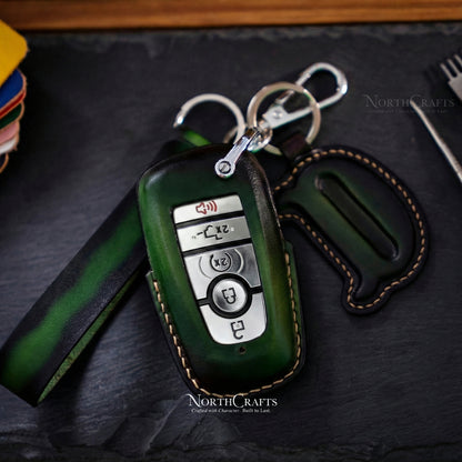 Leather Key Fob Cover for Ford Bronco Explorer Escape Expedition Edge Raptor F-150 F-250 F-350 F-450 F-550 Fusion Mustang Complete | NorthCrafts