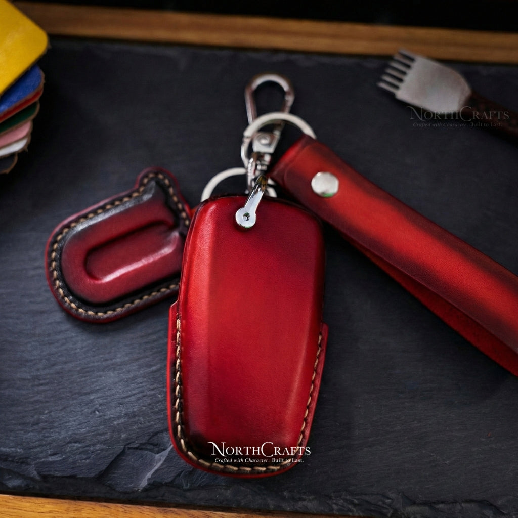 Leather Key Fob Cover for Ford Bronco Explorer Mustang Fusion Escape F-150 F-250 F-350 F-450 F-550 Edge Edition | NorthCrafts