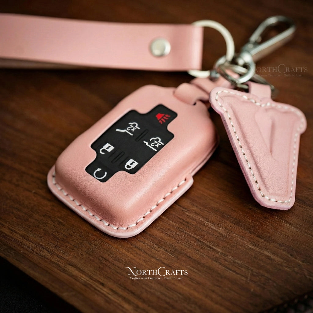 Leather Key Fob Cover for GMC Yukon Sierra Terrain Acadia | NorthCrafts