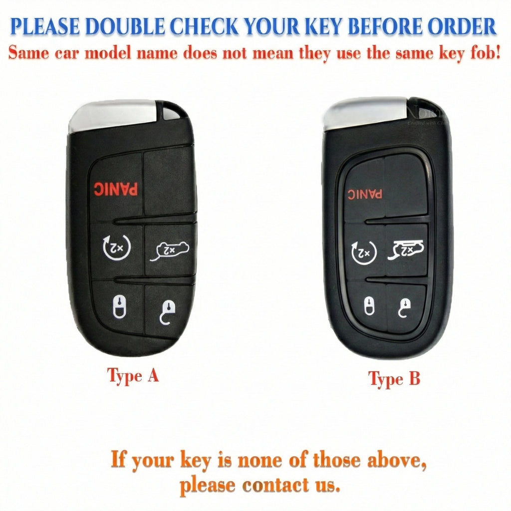 Leather Key Fob Cover for Jeep Grand Cherokee Renegade Chrysler 200 300 Dodge Durango Challenger Journey | NorthCrafts