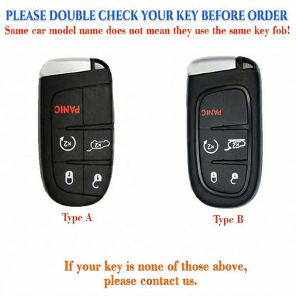 Leather Key Fob Cover for Jeep Grand Cherokee Renegade Chrysler 200 300 Dodge Durango Challenger Journey | NorthCrafts