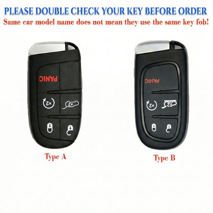 Leather Key Fob Cover for Jeep Grand Cherokee Renegade Chrysler 200 300 Dodge Durango Challenger Journey All | NorthCrafts