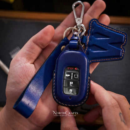 Leather Key Fob Cover for Honda Civic Accord CR-V HR-V | NorthCrafts
