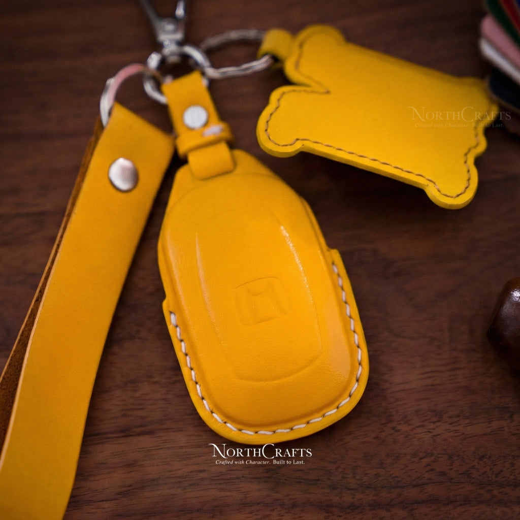 Leather Key Fob Cover for Honda Civic Accord CR-V HR-V | NorthCrafts