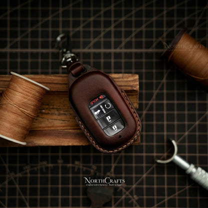 Leather Key Fob Cover for Honda Civic, Vezel, Accord & HR-V Sport EX EX-L Touring – Personalized Handmade – NorthCrafts | NorthCrafts