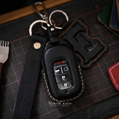 Leather Key Fob Cover for Honda Civic, Accord, HR-V & Vezel Sport EX EX-L Touring – Personalized Handmade – NorthCrafts | NorthCrafts