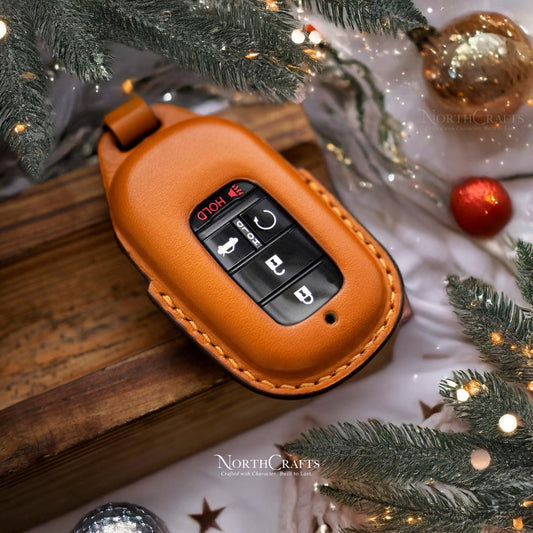 Leather Key Fob Cover for Honda Civic, Accord, HR-V & Vezel Sport EX EX-L Touring – Personalized Handmade – NorthCrafts | NorthCrafts
