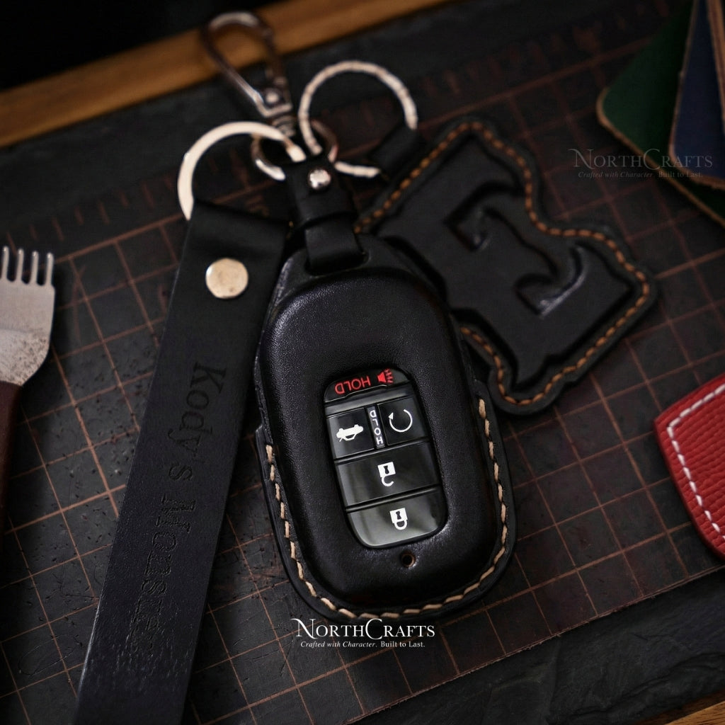 Leather Key Fob Cover for Honda Civic, Vezel, Accord & HR-V Sport EX EX-L Touring – Personalized Handmade – NorthCrafts | NorthCrafts