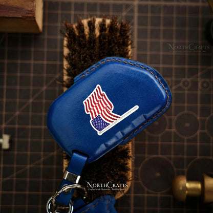 Leather Key Fob Cover for Jeep Wrangler Gladiator Rubicon - Custom Logo Engraved | NorthCrafts