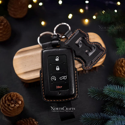 Leather Key Fob Cover for Jeep Wrangler JL JLU Rubicon 2018-2021 Edition | NorthCrafts