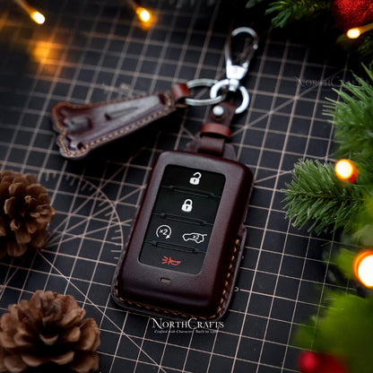 Leather Key Fob Cover for Jeep Wrangler JL JLU Rubicon 2018-2021 Edition | NorthCrafts