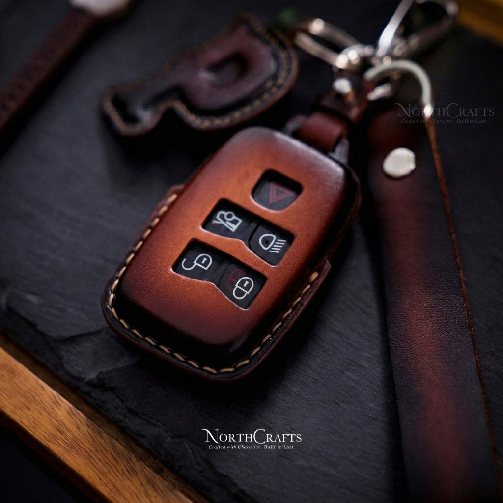 Leather Key Fob Cover for Jaguar F-Pace E-Pace I-Pace | NorthCrafts