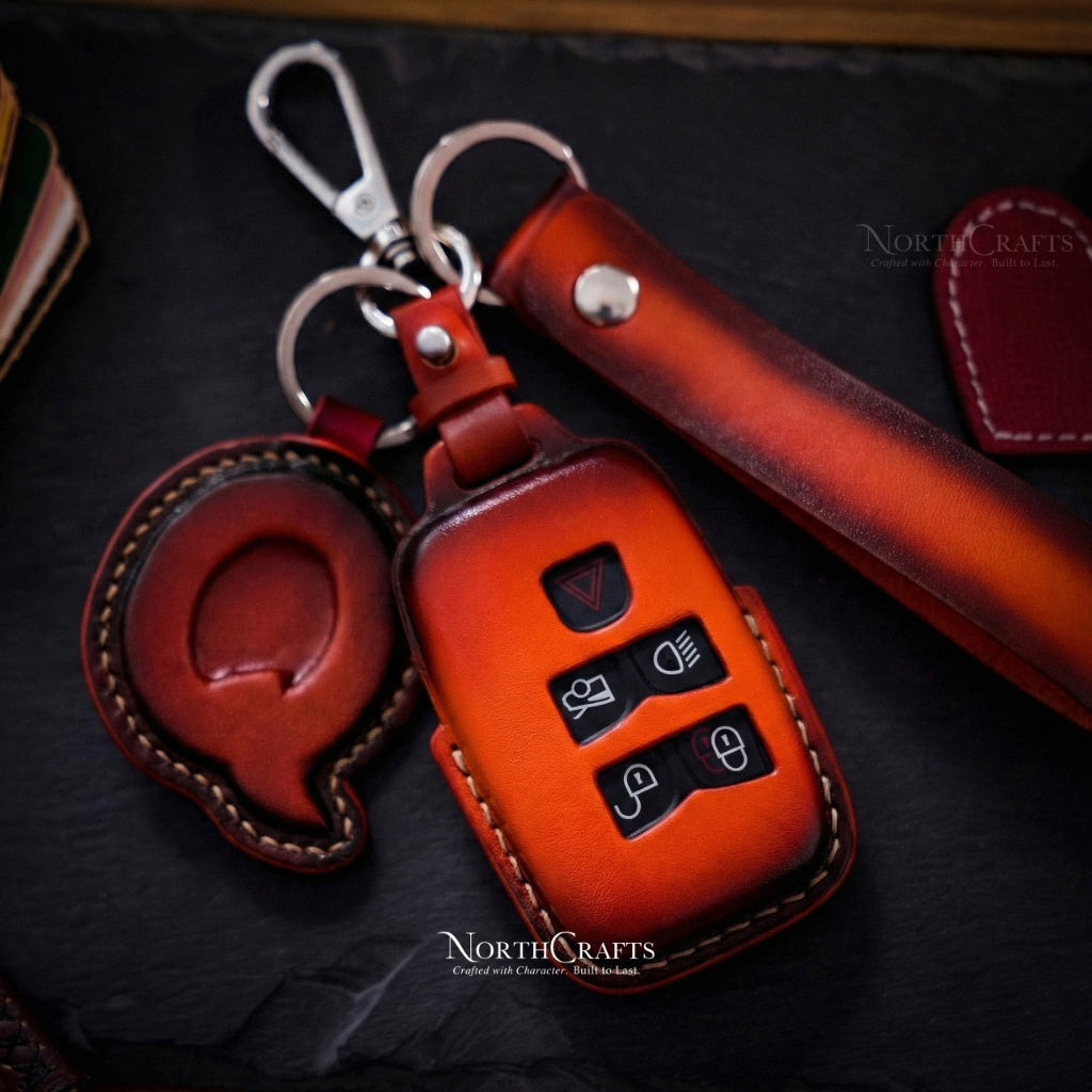 Leather Key Fob Cover for Jaguar F-Pace E-Pace I-Pace | NorthCrafts