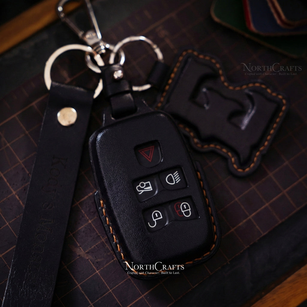 Leather Key Fob Cover for Jaguar F-Pace E-Pace I-Pace | NorthCrafts