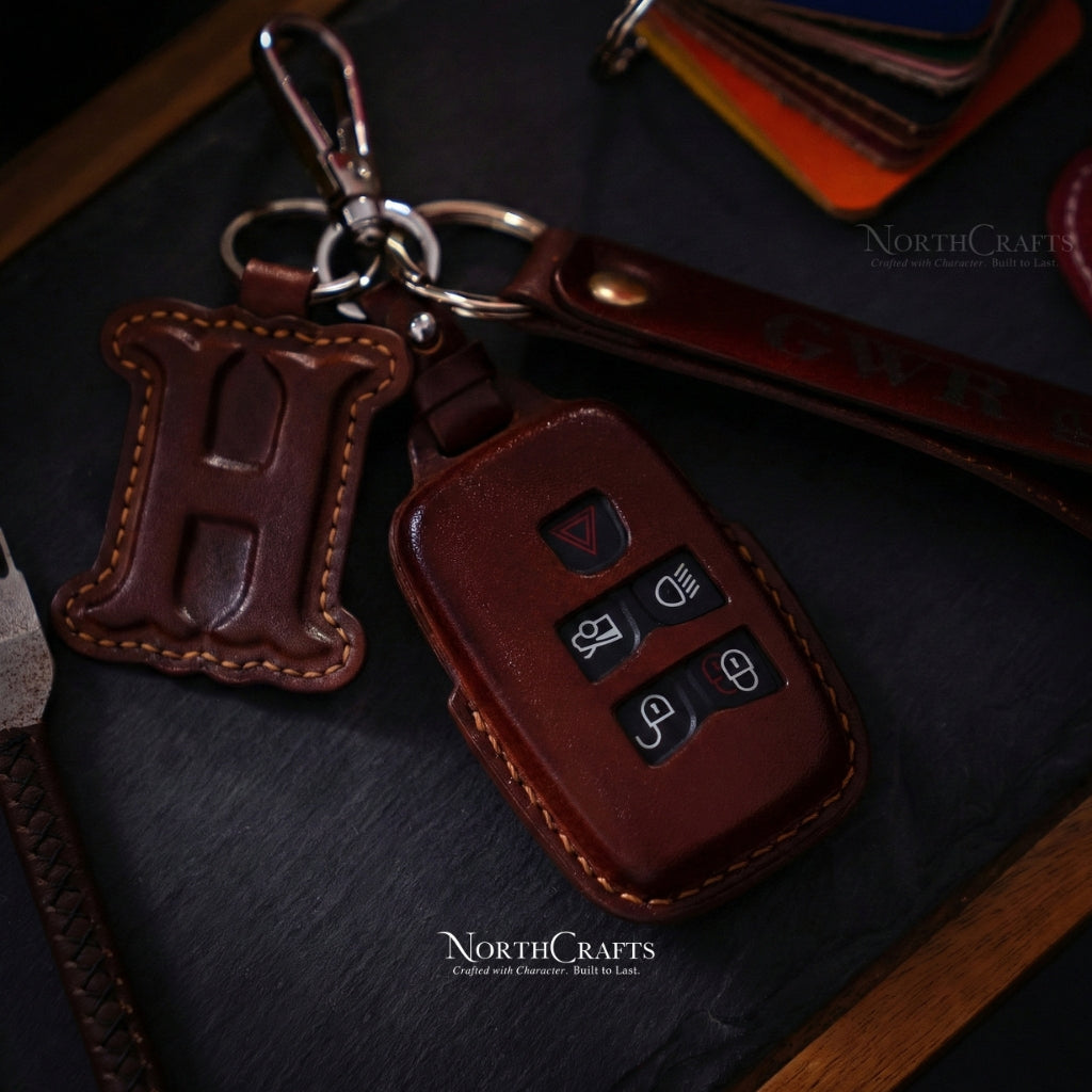 Leather Key Fob Cover for Jaguar F-Pace E-Pace I-Pace | NorthCrafts
