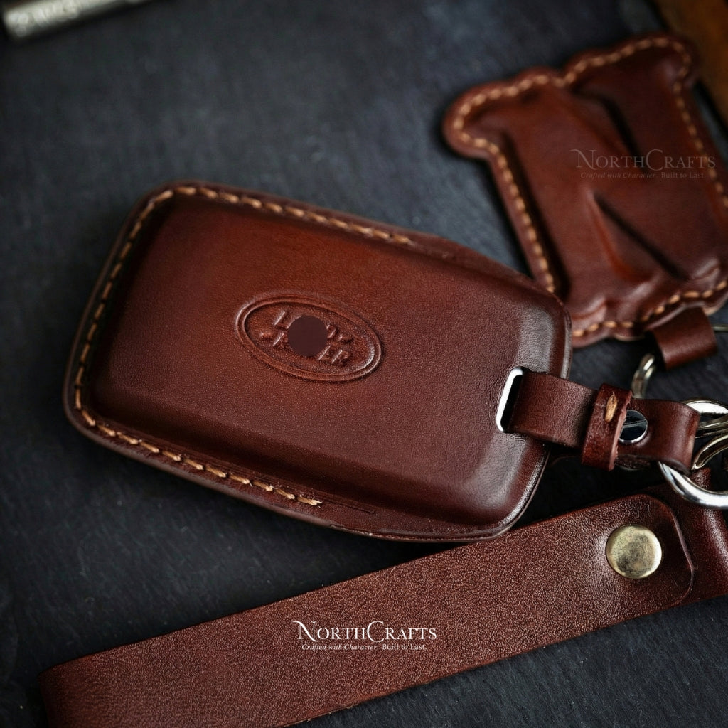 Leather Key Fob Cover for Land Rover Discovery, Range Rover Sport & Evoque Smart Key (2018–2020) – Personalized Handmade – NorthCrafts | NorthCrafts