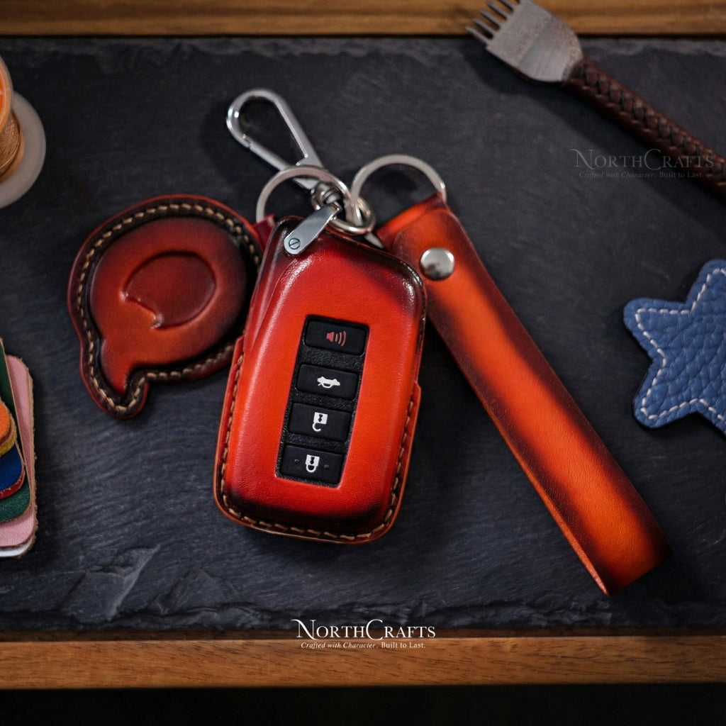 Leather Key Fob Cover for Lexus NX200, NX200t, NX300, NX300h & LX570 – Personalized Handmade – NorthCrafts | NorthCrafts