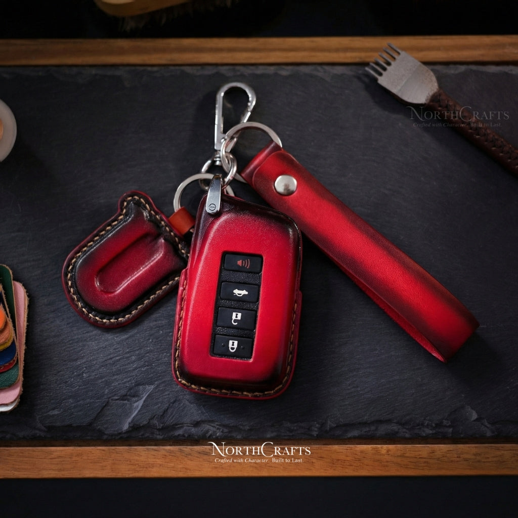 Leather Key Fob Cover for Lexus NX200, NX200t, NX300, NX300h & LX570 – Personalized Handmade – NorthCrafts | NorthCrafts