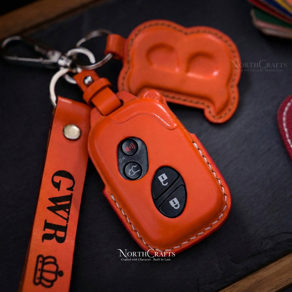 Leather Key Fob Cover for Lexus RX350, ES350, GS300, GS350, GS430, GS450h, ISC, IS250, IS350, LS460 & LS600h – Personalized Handmade – NorthCrafts | NorthCrafts