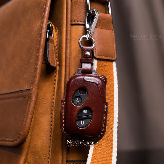 Leather Key Fob Cover for Lexus RX350, ES350, GS300, GS350, GS430, GS450h, ISC, IS250, IS350, LS460 & LS600h – Personalized Handmade – NorthCrafts | NorthCrafts