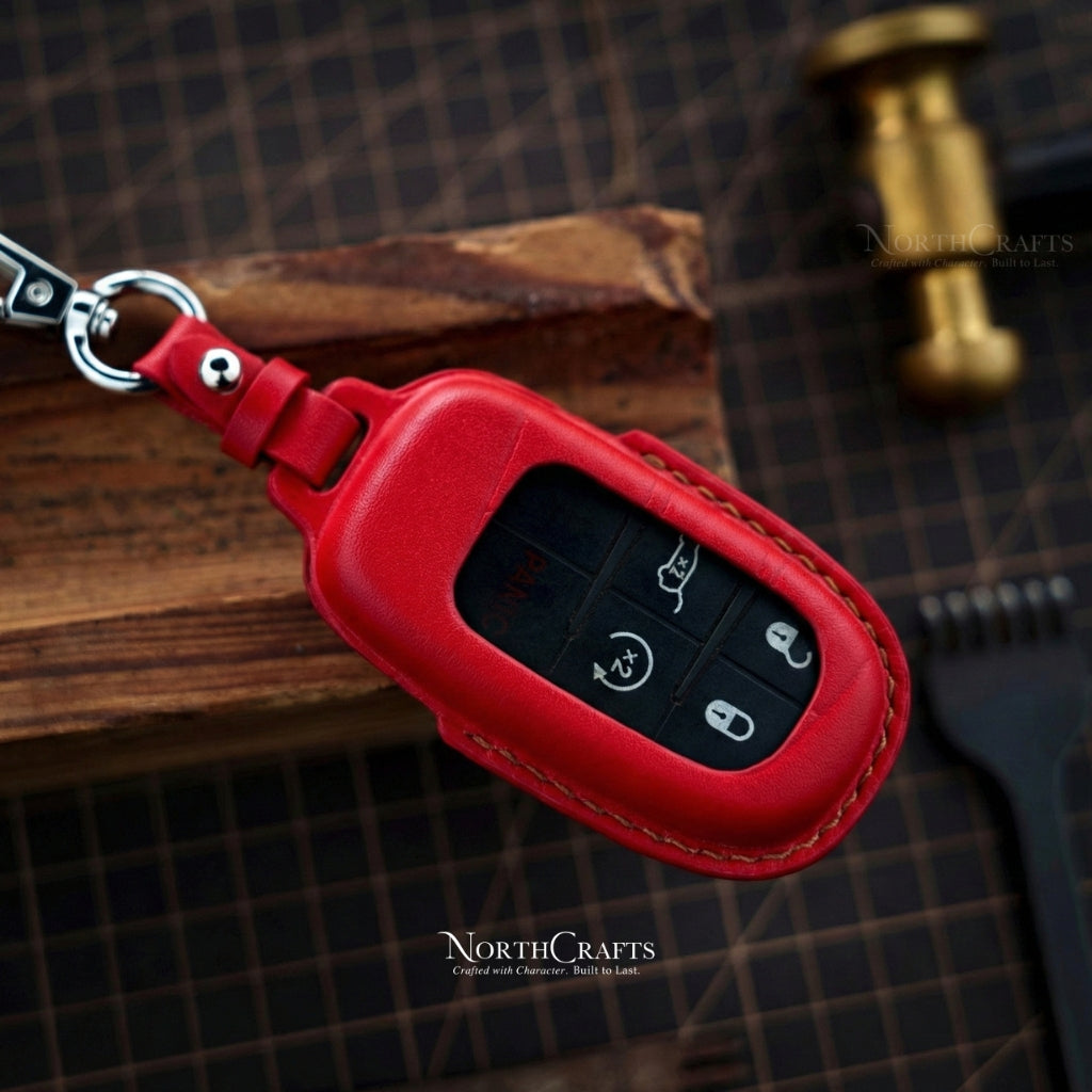 Leather Key Fob Cover for Lincoln Navigator MKX MKS MKT Ford Edge Escape Explorer Focus Flex Taurus Fusion | NorthCrafts