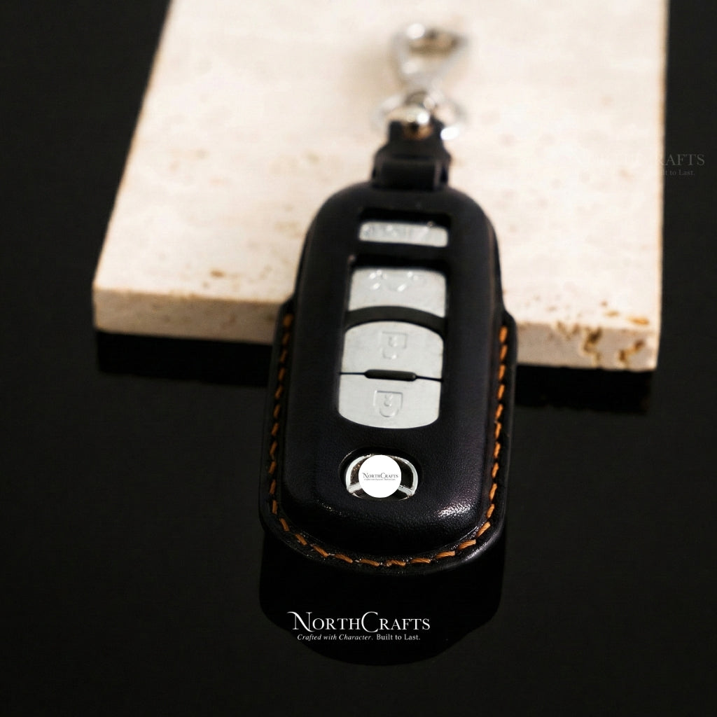 Leather Key Fob Cover for Mazda 3, Mazda 6, Mazda 8, Miata MX-5, CX-3, CX-5, CX-7 & CX-9 – Personalized Handmade – NorthCrafts | NorthCrafts