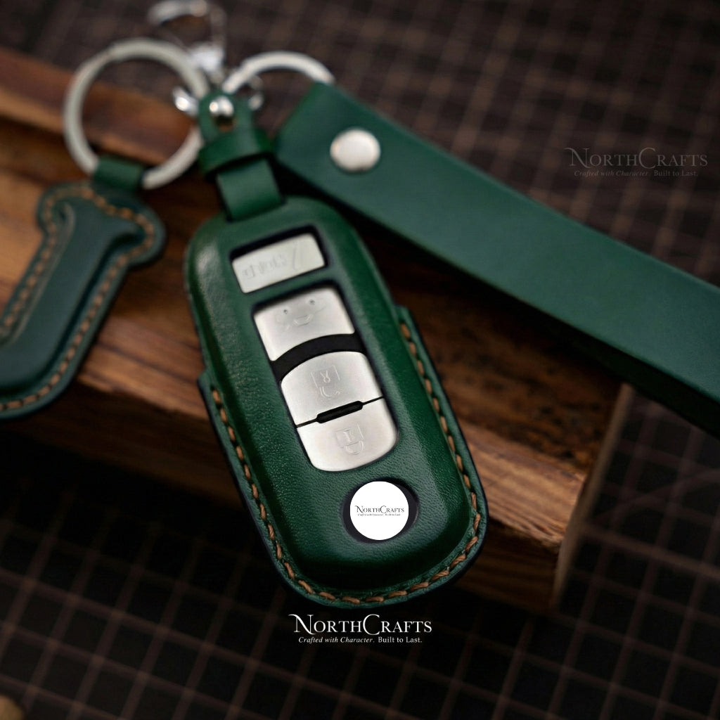 Leather Key Fob Cover for Mazda 3, Mazda 6, MX-5, CX-3, CX-5, CX-7, CX-9 & Scion iA – Personalized Handmade – NorthCrafts | NorthCrafts
