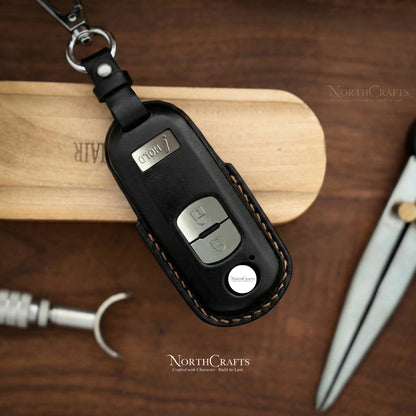 Leather Key Fob Cover for Mazda 3, Mazda 6, MX-5, CX-3, CX-5, CX-7, CX-9 & Scion iA – Personalized Handmade – NorthCrafts | NorthCrafts