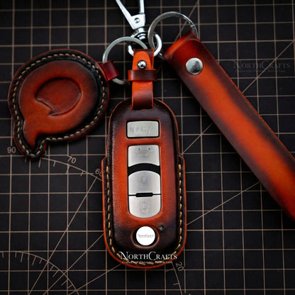 Leather Key Fob Cover for Mazda 3, Mazda 6, MX-5, CX-3, CX-5, CX-7, CX-9 & Scion iA – Personalized Handmade – NorthCrafts | NorthCrafts