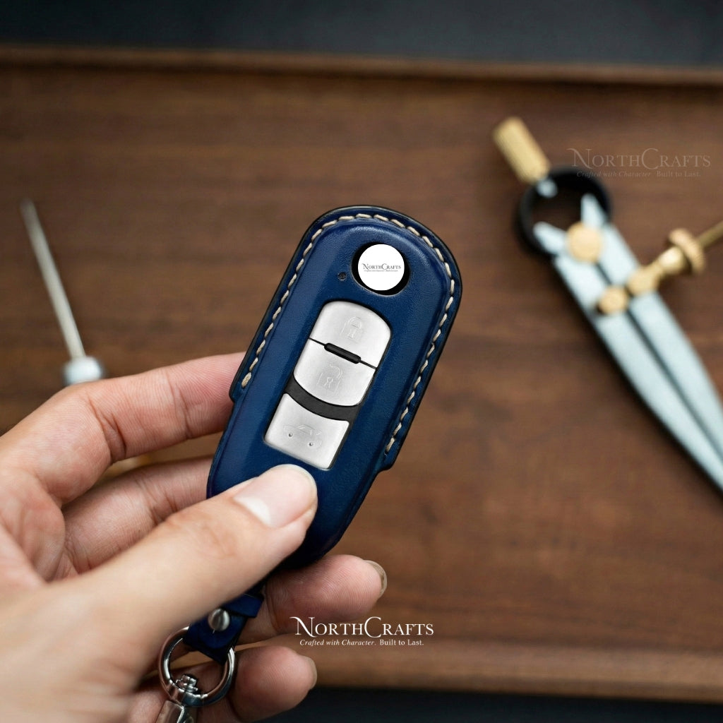 Leather Key Fob Cover for Mazda 3, Mazda 6, MX-5, CX-3, CX-5, CX-7, CX-9 & Scion iA – Personalized Handmade – NorthCrafts | NorthCrafts
